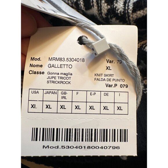 Marina Rinaldi Women's Black Galletto Knitted Skirt XL Designer Italian Wool - Picture 4 of 4